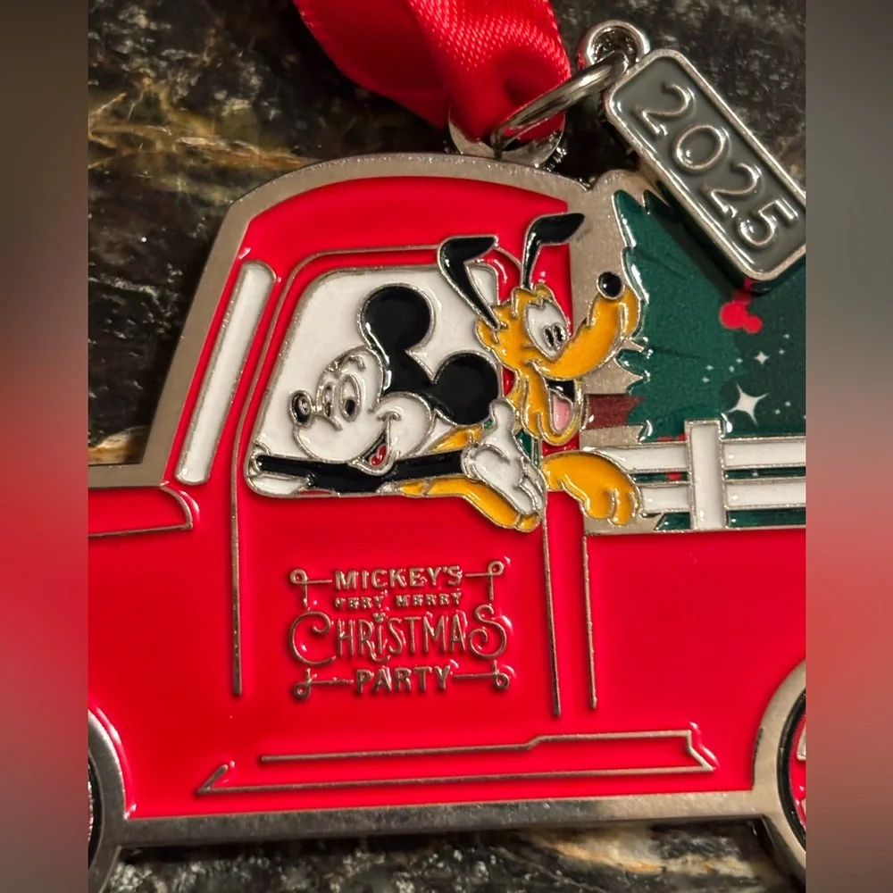 Disney 2025 Mickey’s Very Merry Christmas Party Truck Ornament Mickey Pluto
